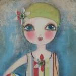 Little Swimmer 5x7 art card..