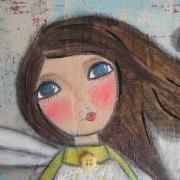 Spring Ange 11x14 mixed media ORIGINAL