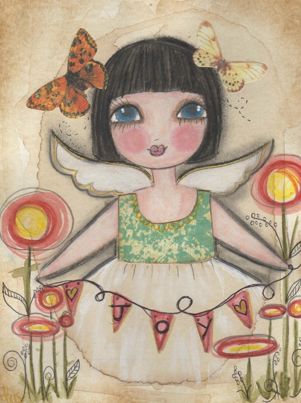 Joy ANGEL 5x7 ART card PRINT