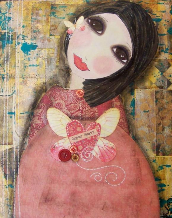 GYPSY HEART 5x7 art card 