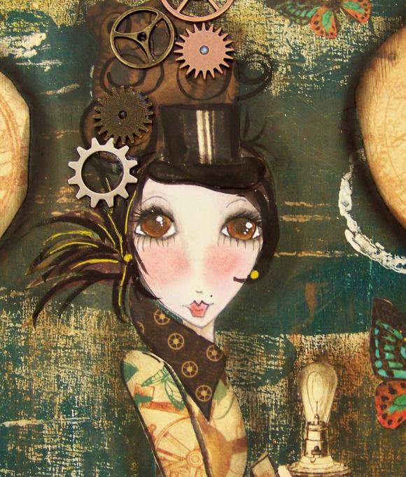 Discover Steampunk mixed media print 