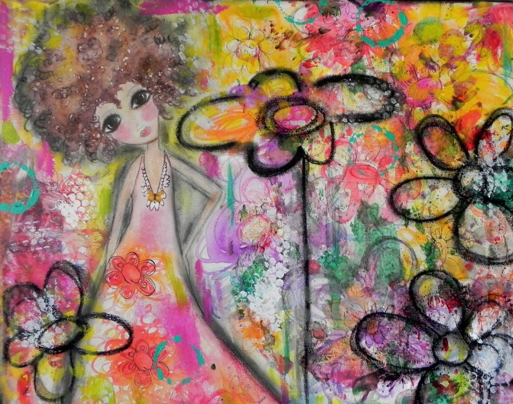 Soul Flower ORIGINAL Mixed Media Creation NEW ART 2012 on Luulla