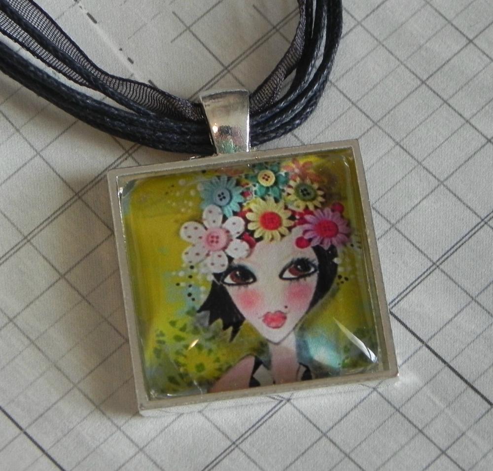 Bloom glass tile pendant NEW LOWER PRICE 