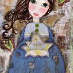 Angel in BLUE 5x7 ART card ..