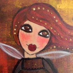 Autumn Angel with scripture 11x14 ORIGINAL ANGEL ART